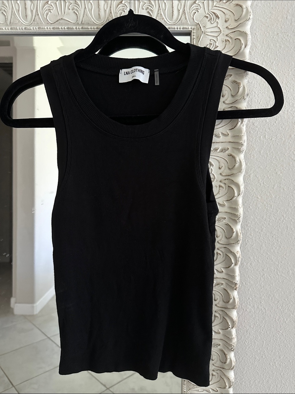 LNA Black Ribbed Tank